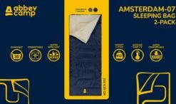Abbey Camp Slaapzak Amsterdam - 2-pack - Dekenmodel - 210 X 85 Cm - Grijs -Buitenkampeer Winkel 1200x711