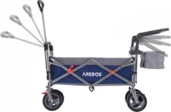 AREBOS Premium Steekwagen Met Dak Opvouwbare Tuinkar Handkar Bolderkar Blauw / Grijs -Buitenkampeer Winkel 1200x787 2