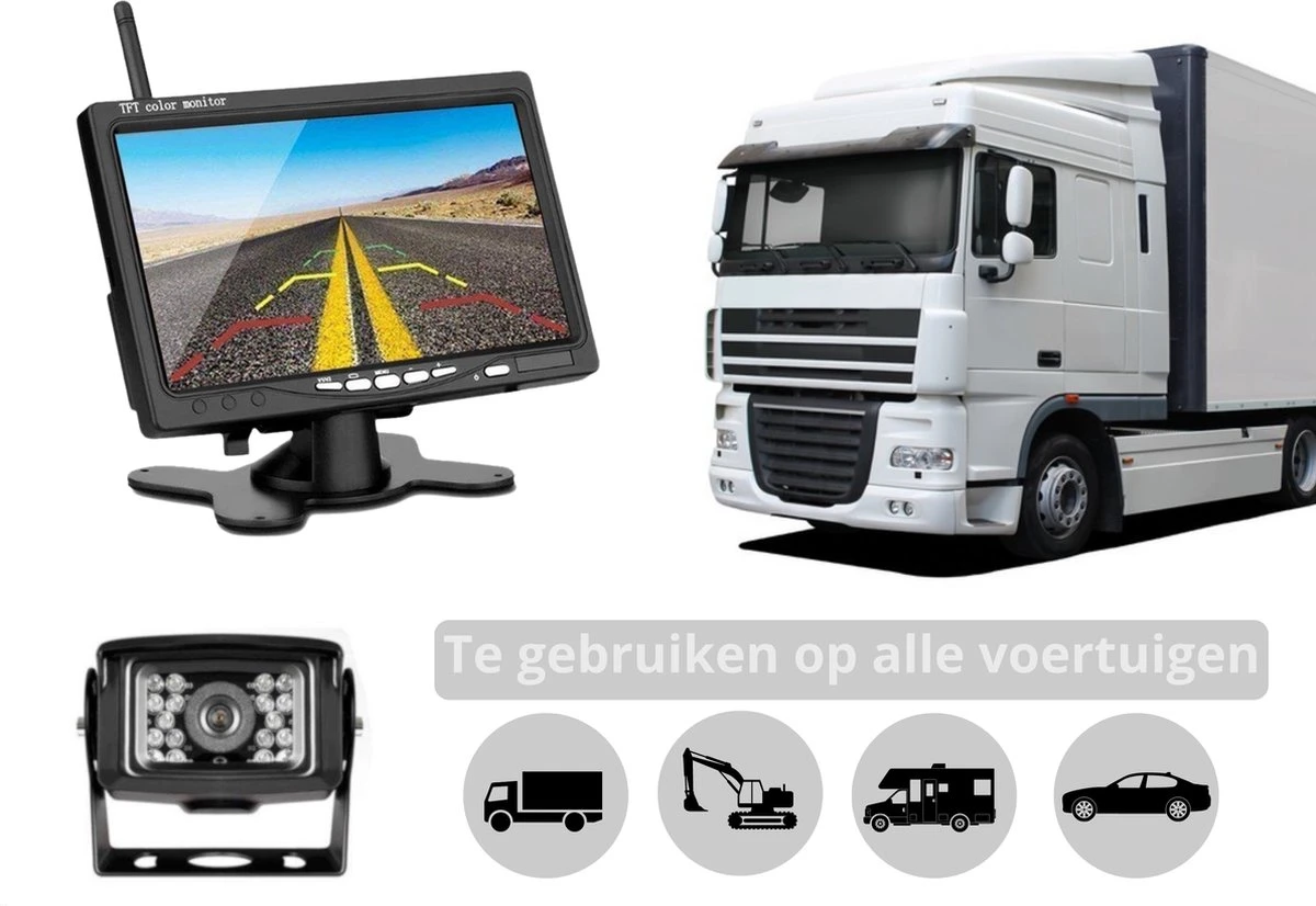 SightStrong Draadloze Achteruitrijcamera - 7” Scherm - Nachtzicht 18LED 15m 6 SightStrong Draadloze Achteruitrijcamera - 7” Scherm - Nachtzicht 18LED 15m - Afbeelding 6