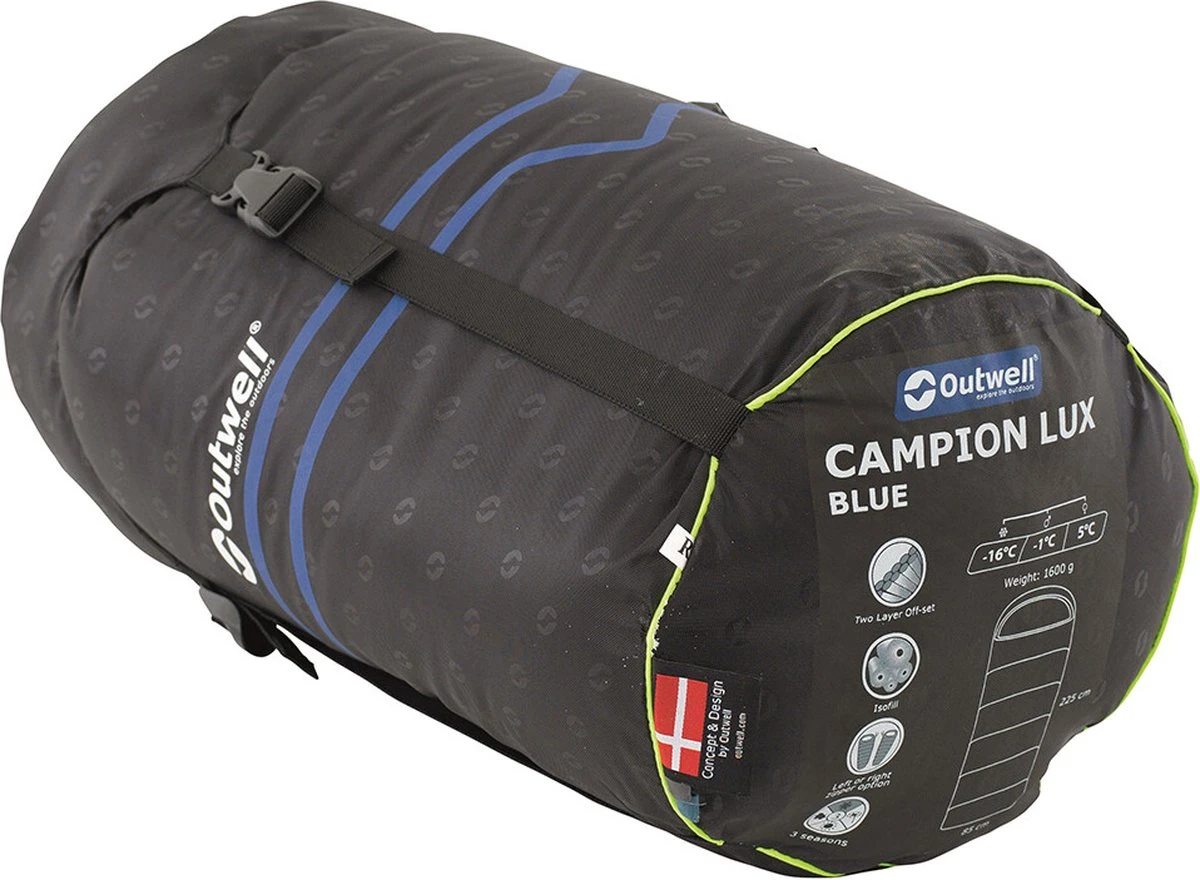 Outwell Slaapzak Campion Lux Blauw 2 Outwell Slaapzak Campion Lux Blauw - Afbeelding 2