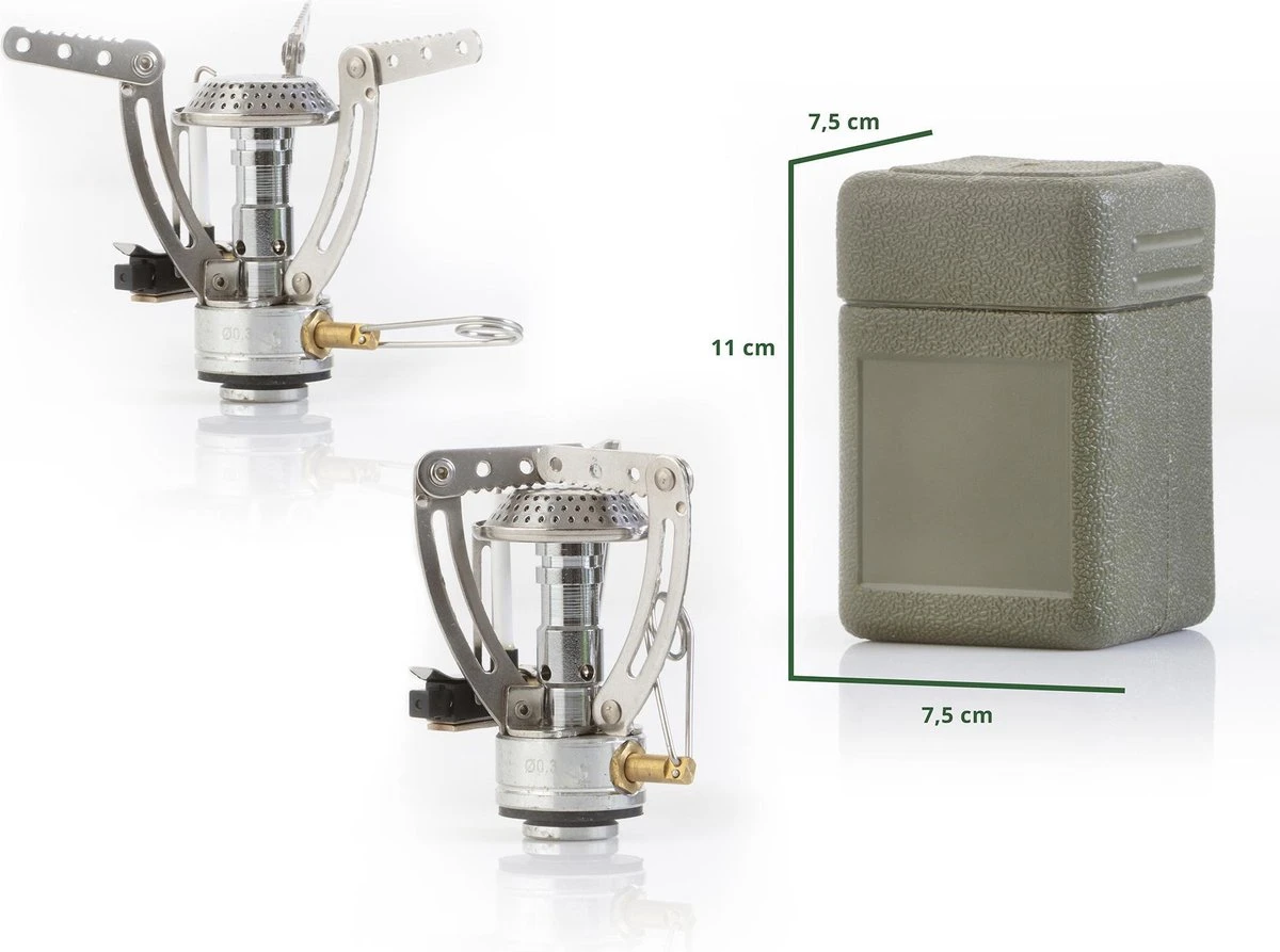 MacGyver Gasbrander Mini RVS - Camping Kookstel - Kookbrander - 10 Cm - Elektronische Ontsteking 6 MacGyver Gasbrander Mini RVS - Camping Kookstel - Kookbrander - 10 Cm - Elektronische Ontsteking - Afbeelding 6