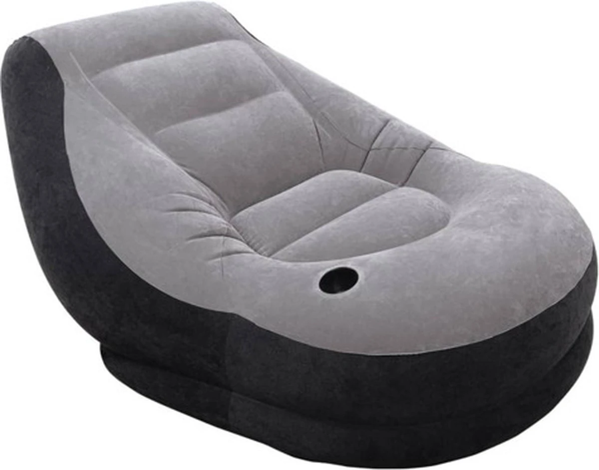 Intex Lounge Stoel - Ultra Lounge - Opblaasbaar - Grijs/zwart 2 Intex Lounge Stoel - Ultra Lounge - Opblaasbaar - Grijs/zwart - Afbeelding 2