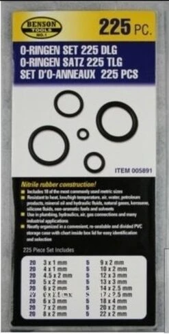 Benson O-ringen Set 225-delige Doos - Rubberen Ringetjes Set - Afsluitringetjes Set -Buitenkampeer Winkel 608x1200