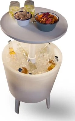 Keter Coolbar Partytafel – Lichtgevend - 49,5x49,5x57cm - Wit -Buitenkampeer Winkel 749x1200