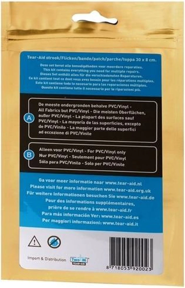 Tear - Aid - Reparatiemiddel - Type A En B Zakje - Combideal 5 Tear - Aid - Reparatiemiddel - Type A En B Zakje - Combideal - Afbeelding 5