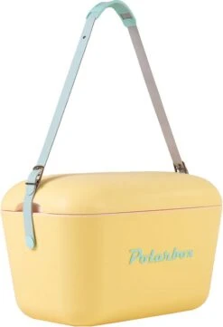 Merkloos Polarbox - Koelbox - Met Schouderband - Geel - 20 Liter - 45x30x(H)27cm -Buitenkampeer Winkel 820x1200