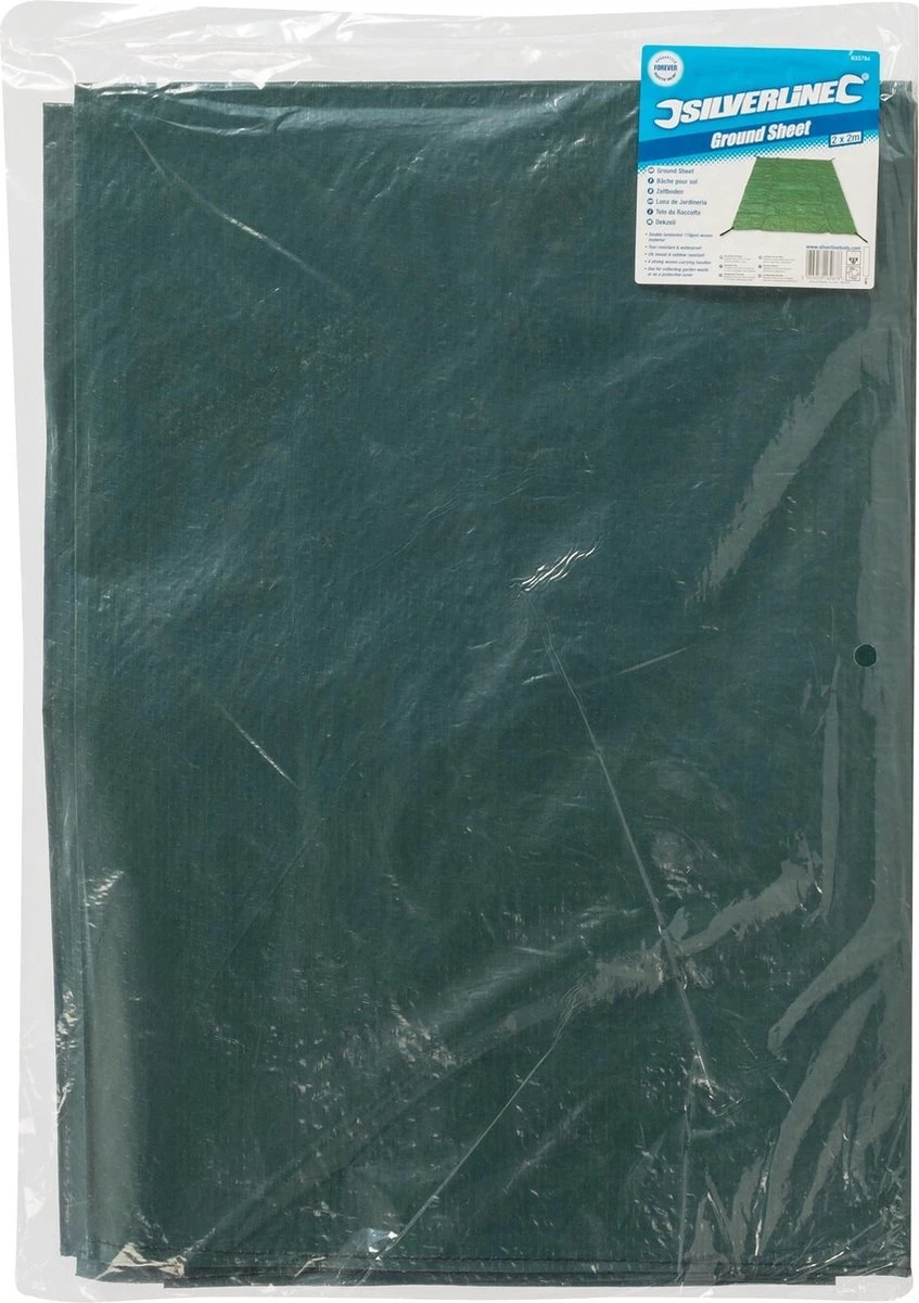 Silverline Grondzeil - Polyethyleen - 2 X 2 Meter - Groen 2 Silverline Grondzeil - Polyethyleen - 2 X 2 Meter - Groen - Afbeelding 2